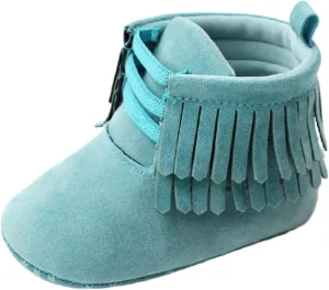 0 to 12M Fashion Shoes Baby Girls Boys Snow Boots Soft Sole Warm Winter Booties Anti Slip Toddler (Blue, 4 Infant)