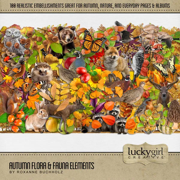 Autumn Flora & Fauna Mega Digital Scrapbook Bundle