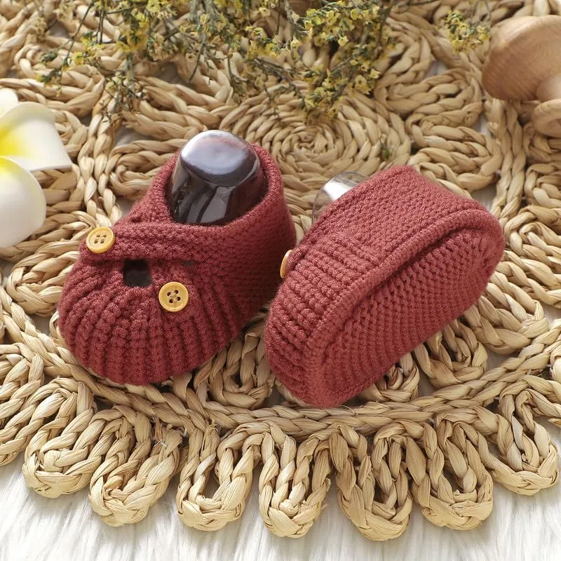 Baby Booties Newborn Babe First Walkers Non-Slip Stay On Boots Crib Shoes Sock Warm Knit Booties