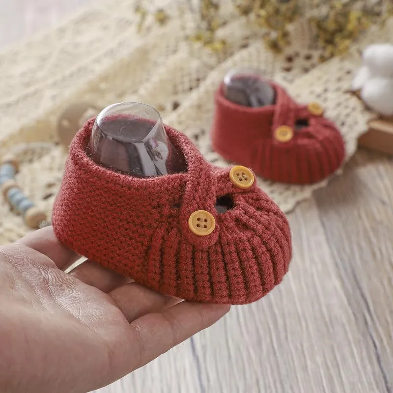 Baby Booties Newborn Babe First Walkers Non-Slip Stay On Boots Crib Shoes Sock Warm Knit Booties