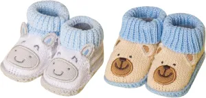 Baby Booties Newborn Infant Hand Crochet Knit Cotton Shoes Booties First Walking Slippers Indoor House Shoes for Baby 2 Pairs
