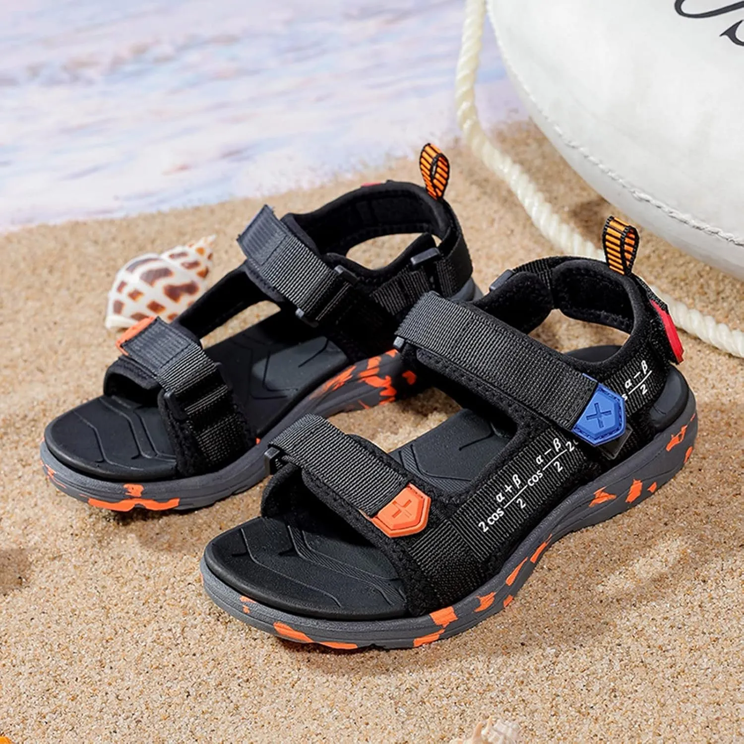 Baby Boy and Unisex Sandals for Infant/Toddlers Summer Crib Shoes Premium Soft Anti-Slip Sole (Black, 3.5 Big Kids)