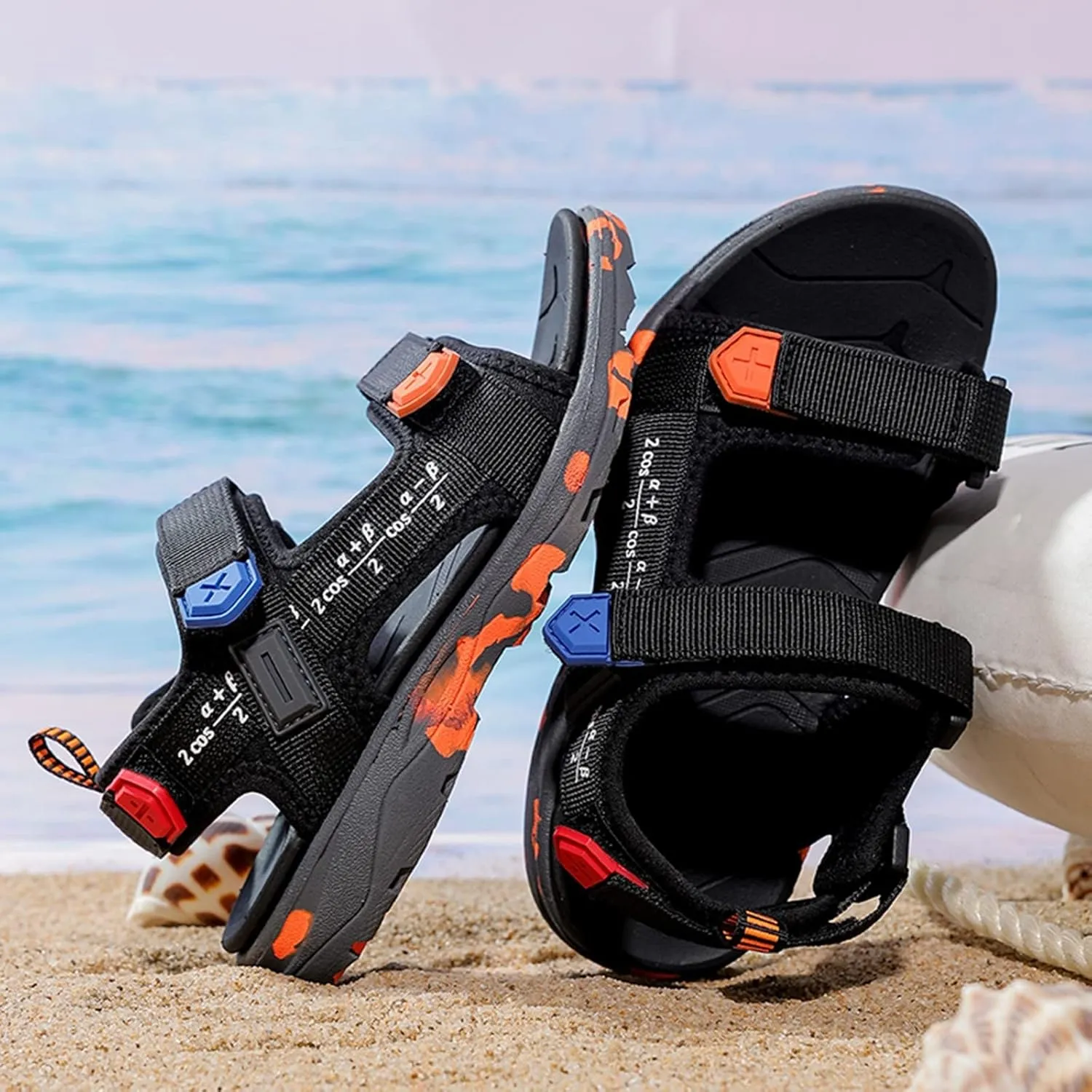 Baby Boy and Unisex Sandals for Infant/Toddlers Summer Crib Shoes Premium Soft Anti-Slip Sole (Black, 3.5 Big Kids)