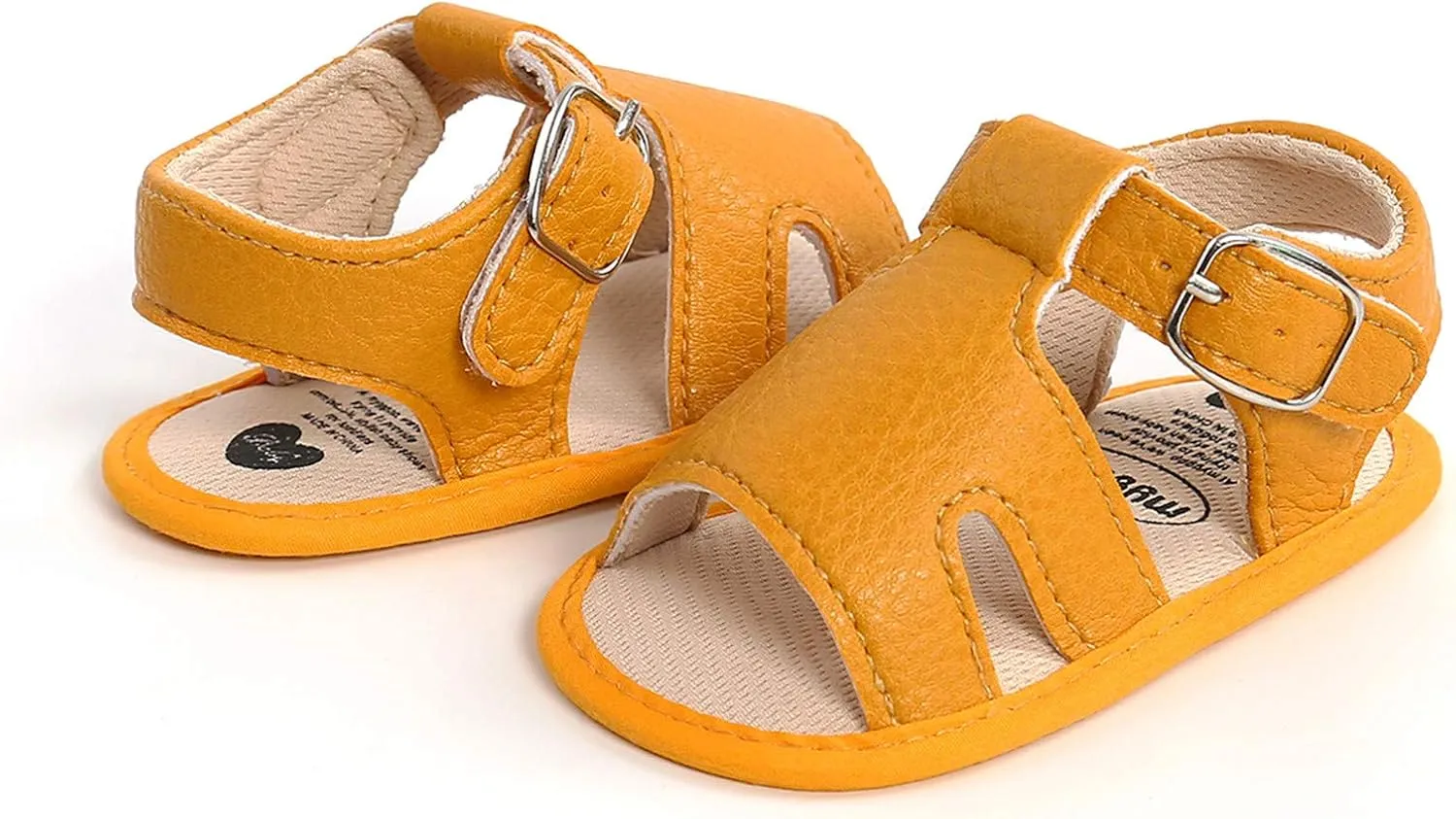 Baby Boy and Unisex Sandals Shoes for Infant/Toddlers First Walkers Anti-Slip Soft Sole Flat Shoes (Yellow, 6-12 Months)