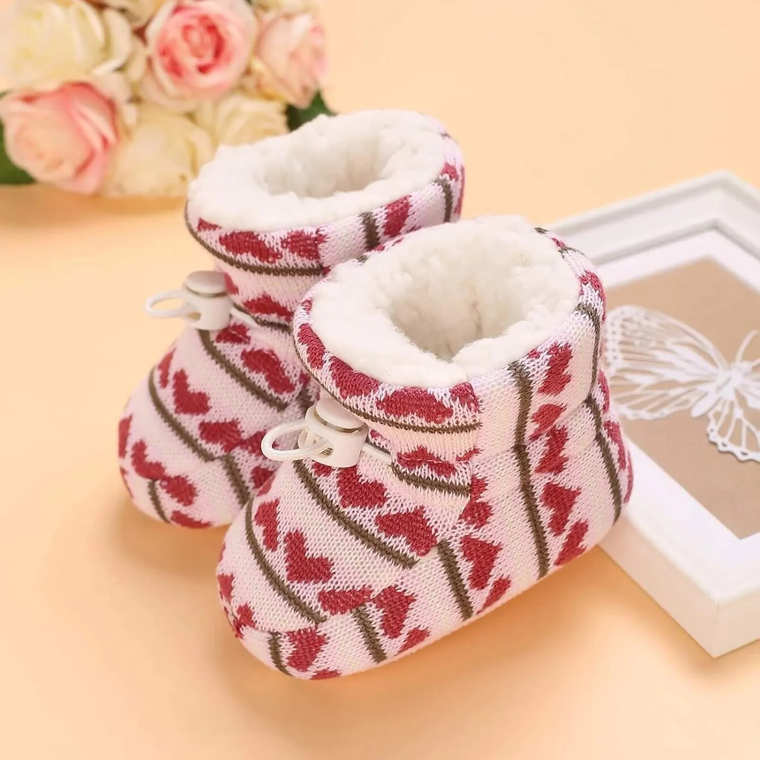 Baby Boy Girl Fleece Boots Newborn Shoes Winter Snow Boots Anti-Slip Soft Sole Warm Infant Toddler Prewalker