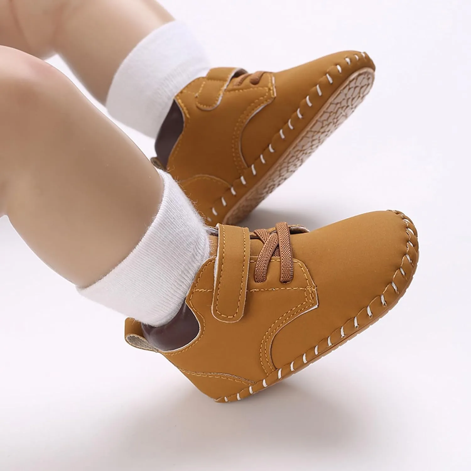 Baby Boy Girl High-Top Ankle Shoes Non Slip Soft Sole Infant Toddler Comfortable Prewalker First Walking Sneakers