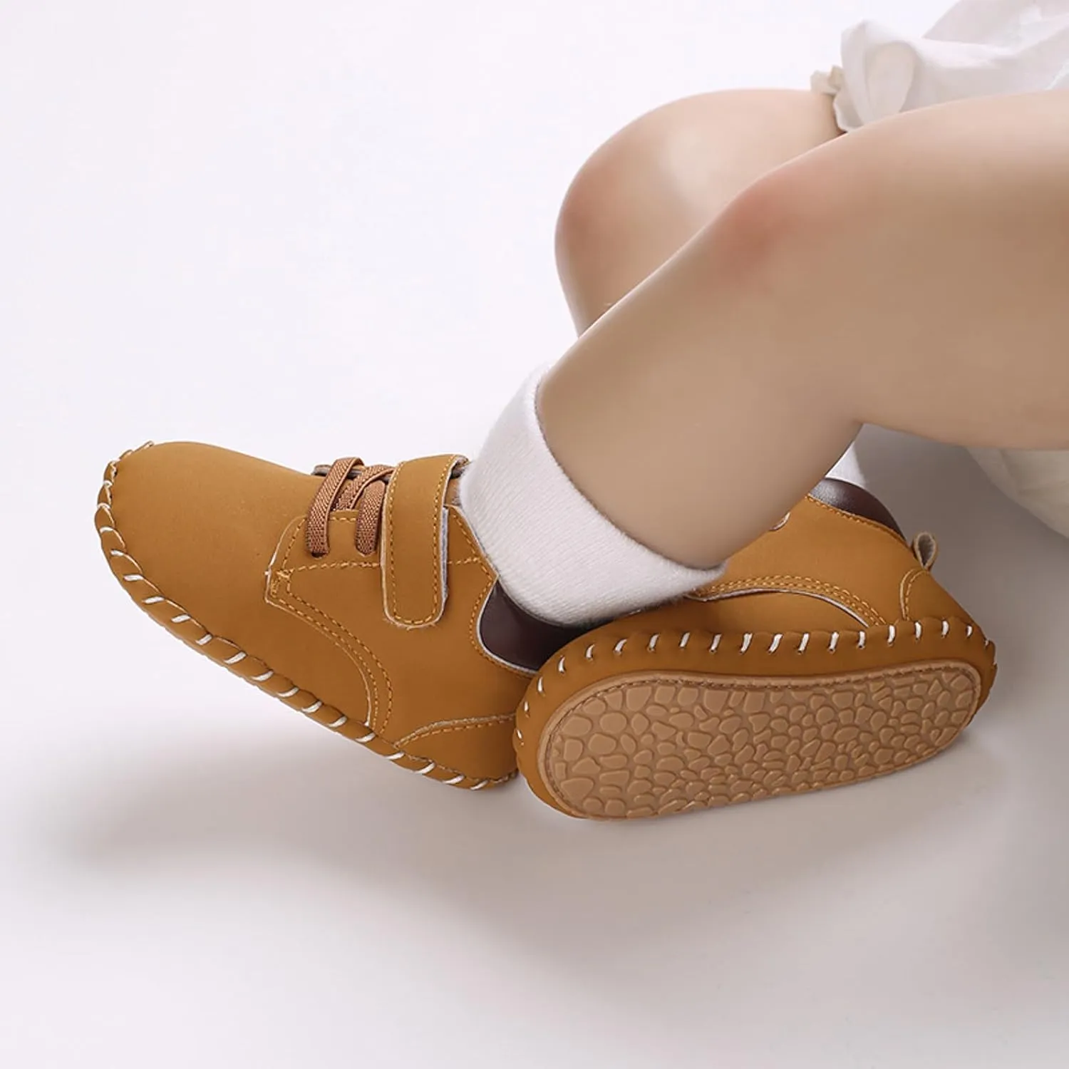 Baby Boy Girl High-Top Ankle Shoes Non Slip Soft Sole Infant Toddler Comfortable Prewalker First Walking Sneakers