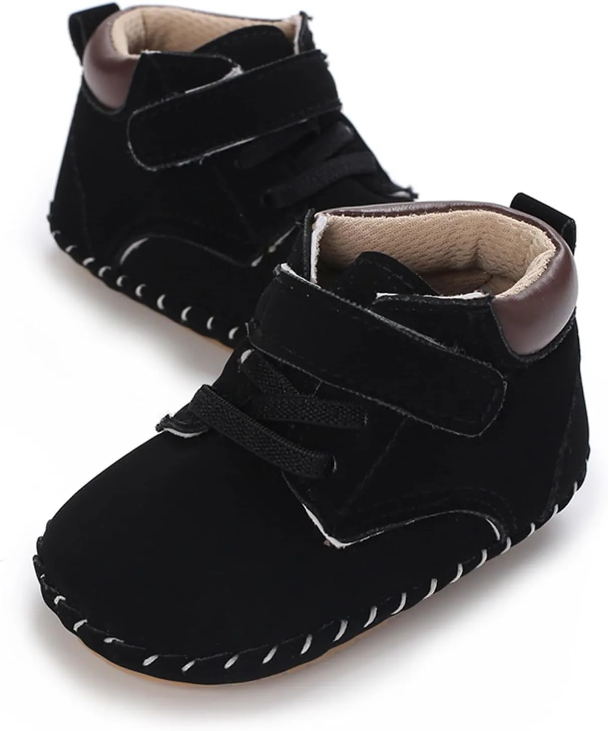 Baby Boy Girl High-Top Ankle Shoes Non Slip Soft Sole Infant Toddler Comfortable Prewalker First Walking Sneakers