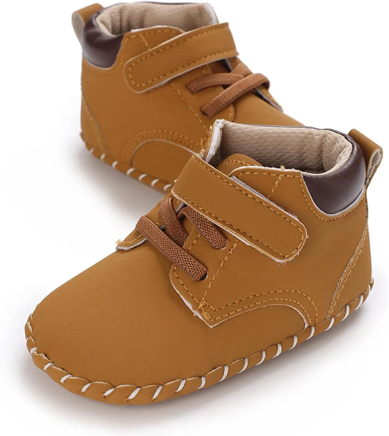Baby Boy Girl High-Top Ankle Shoes Non Slip Soft Sole Infant Toddler Comfortable Prewalker First Walking Sneakers