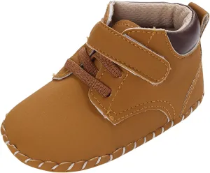 Baby Boy Girl High-Top Ankle Shoes Non Slip Soft Sole Infant Toddler Comfortable Prewalker First Walking Sneakers