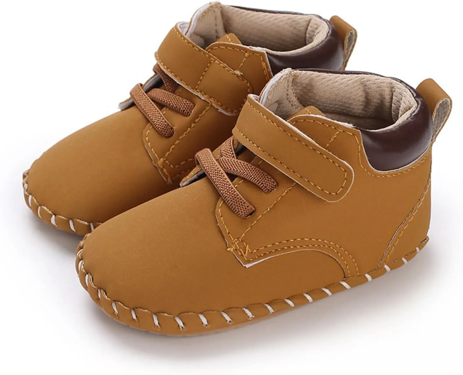Baby Boy Girl High-Top Ankle Shoes Non Slip Soft Sole Infant Toddler Comfortable Prewalker First Walking Sneakers