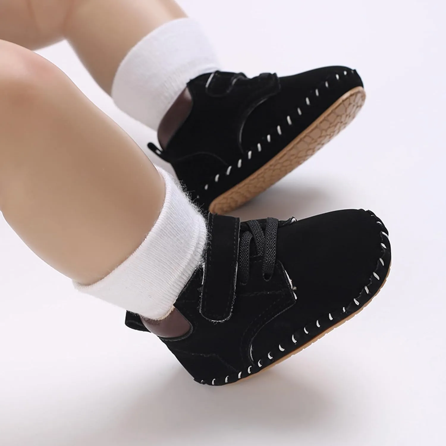 Baby Boy Girl High-Top Ankle Shoes Non Slip Soft Sole Infant Toddler Comfortable Prewalker First Walking Sneakers