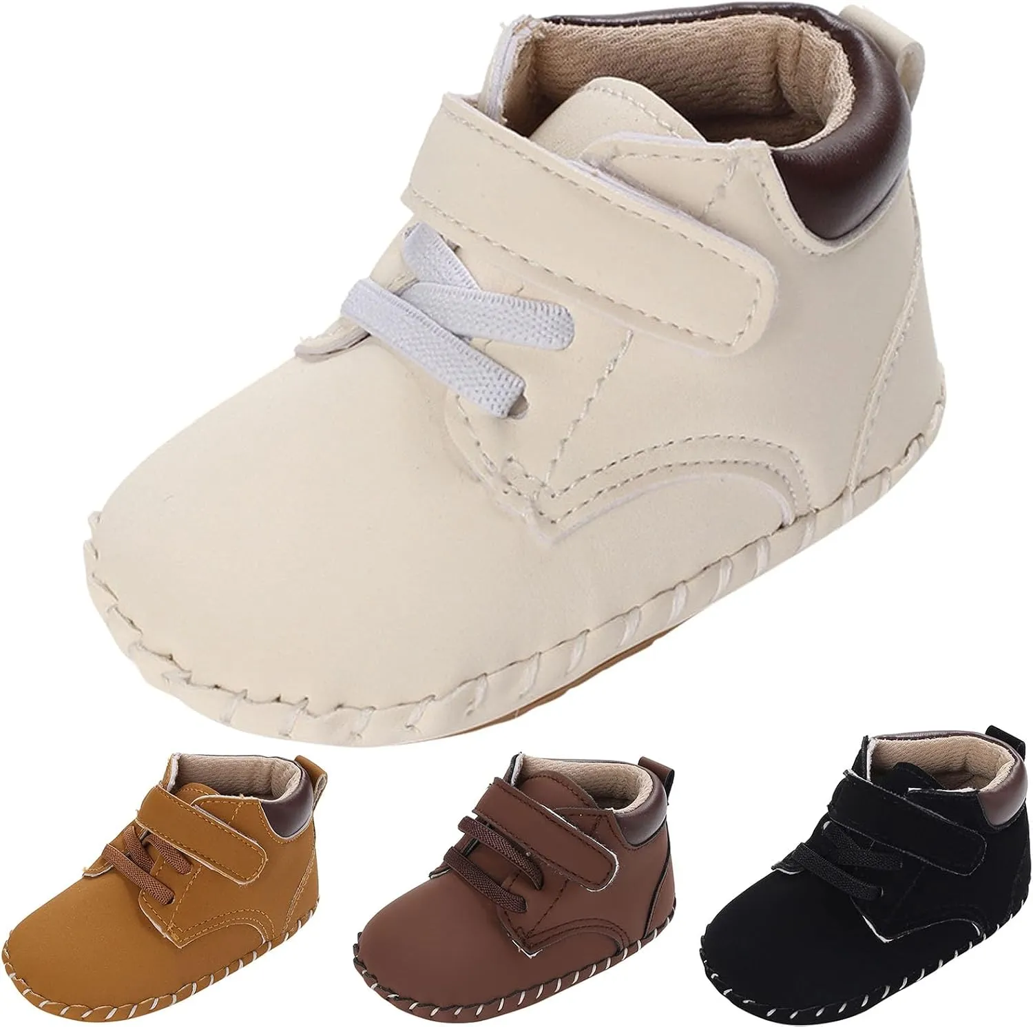 Baby Boy Girl High-Top Ankle Shoes Non Slip Soft Sole Infant Toddler Comfortable Prewalker First Walking Sneakers