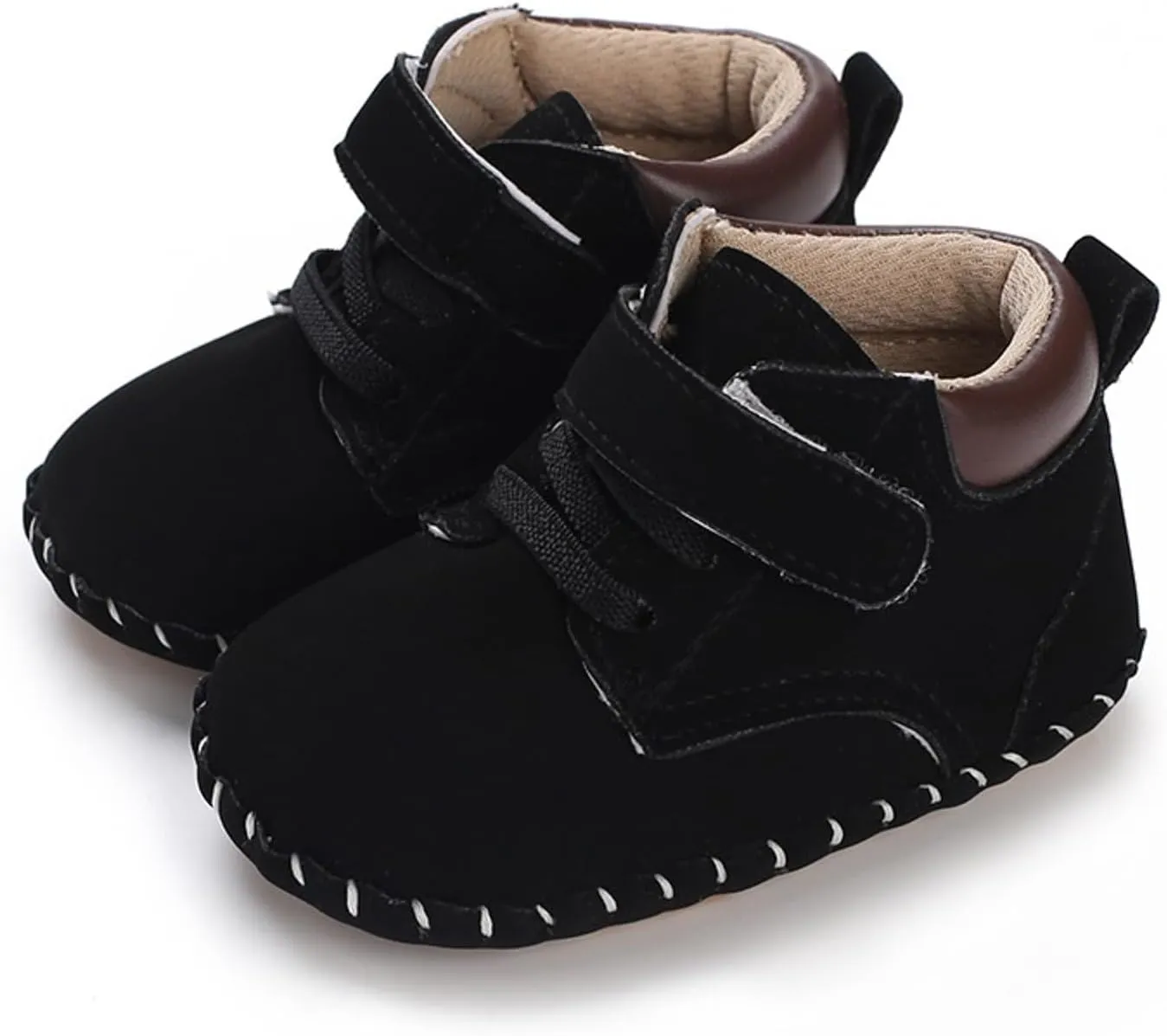 Baby Boy Girl High-Top Ankle Shoes Non Slip Soft Sole Infant Toddler Comfortable Prewalker First Walking Sneakers