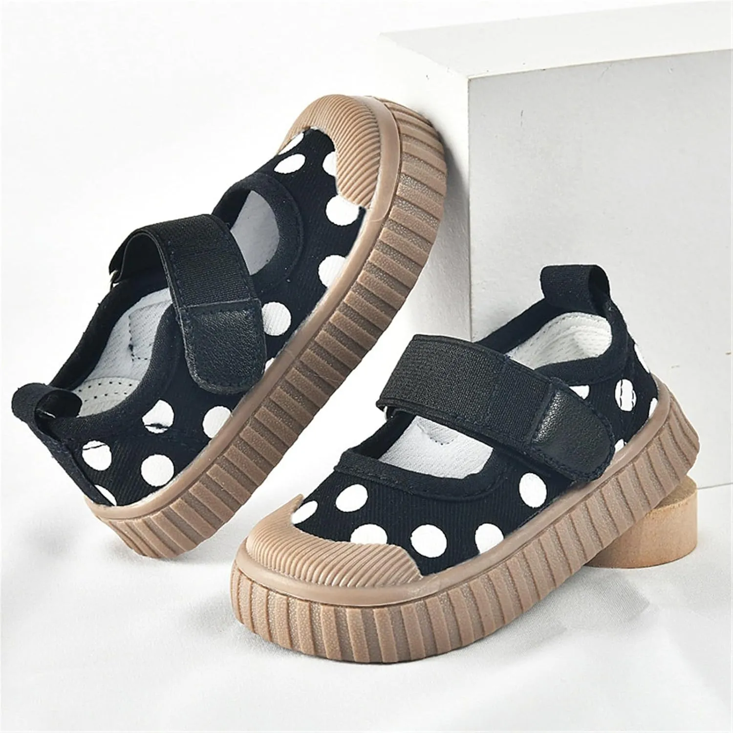 Baby Boy Girl Sneakers Polka Dot Soft Sole Anti-Slip Casual Shoes Toddler Slip on Shoes Breathable Lightweight