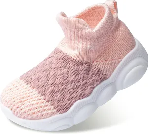 Baby Boy Girl Sneakers Toddler Infant First Walking Shoes Non-Skid Indoor Baby Sneakers Soft Sole Non Slip Cotton Mesh Breathable Lightweight Baby Shoes