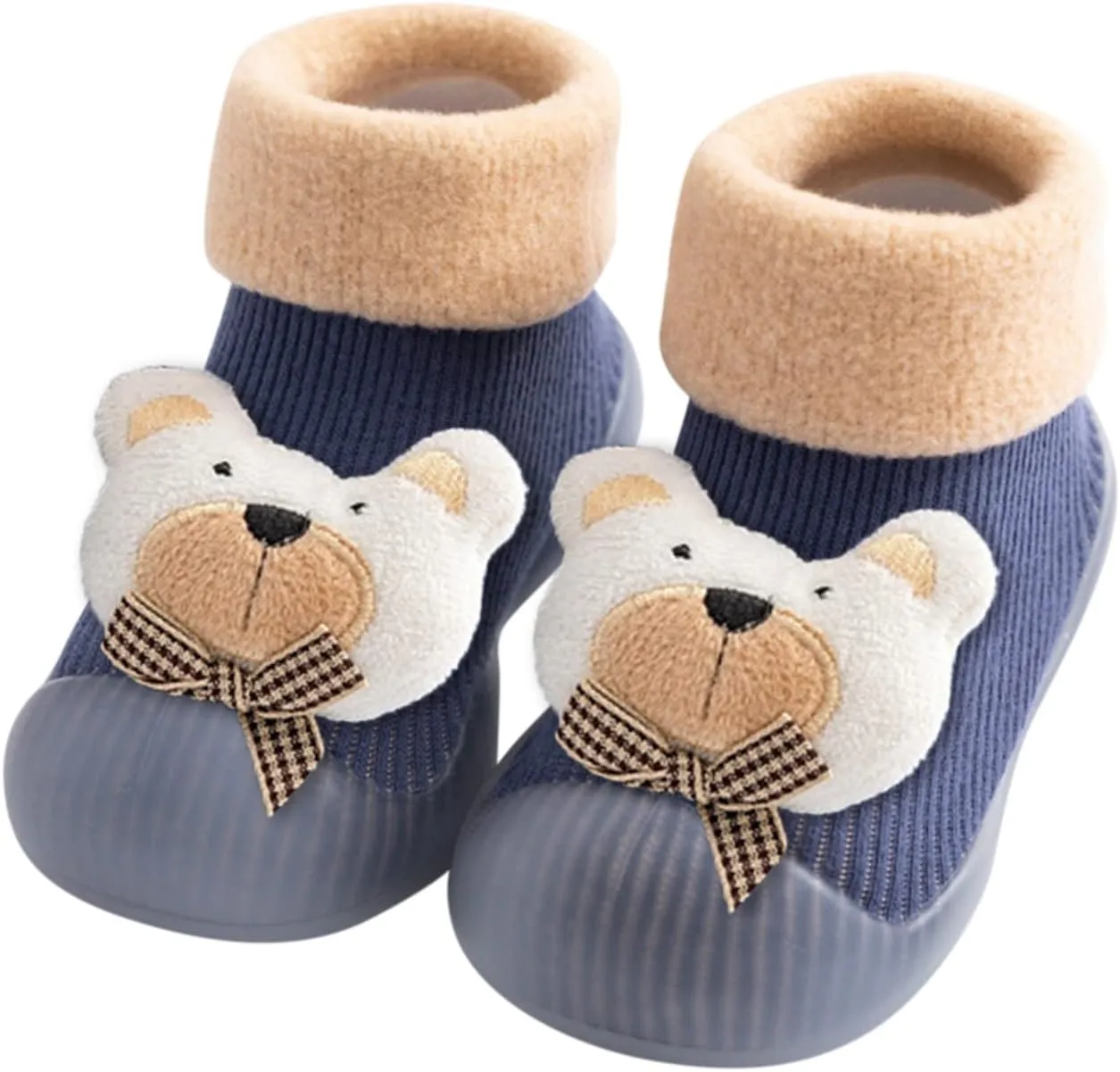Baby Boy Girls Infant First-Walking Training Shoes Rubber Sole Non-?kid Slipper Floor Sneaker House Shoes Socks