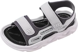 Baby Boy Unisex Sandals for Infant/Toddlers Summer Outdoor Shoes Athletic Non-Slip Soft Sole (Grey, 12.5 Little Child)