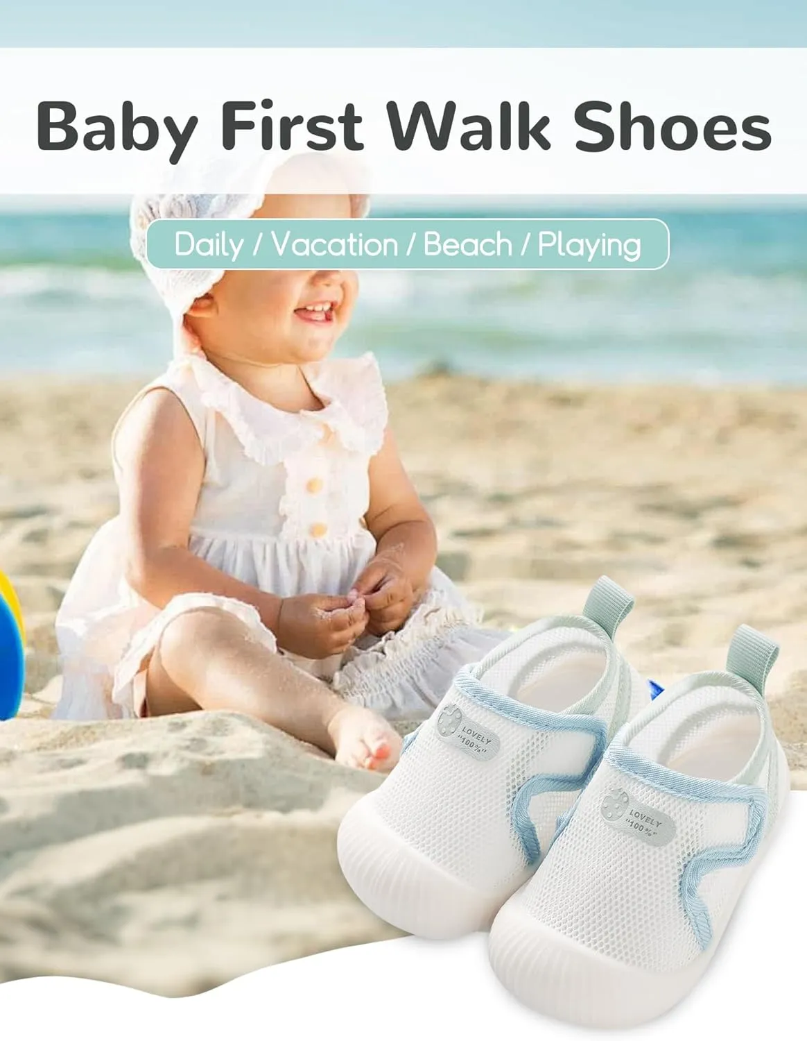 Baby Boys Girls Breathable Non-Skid Shoes First Walking Shoes Soft Rubber Sole Slipper Sneaker
