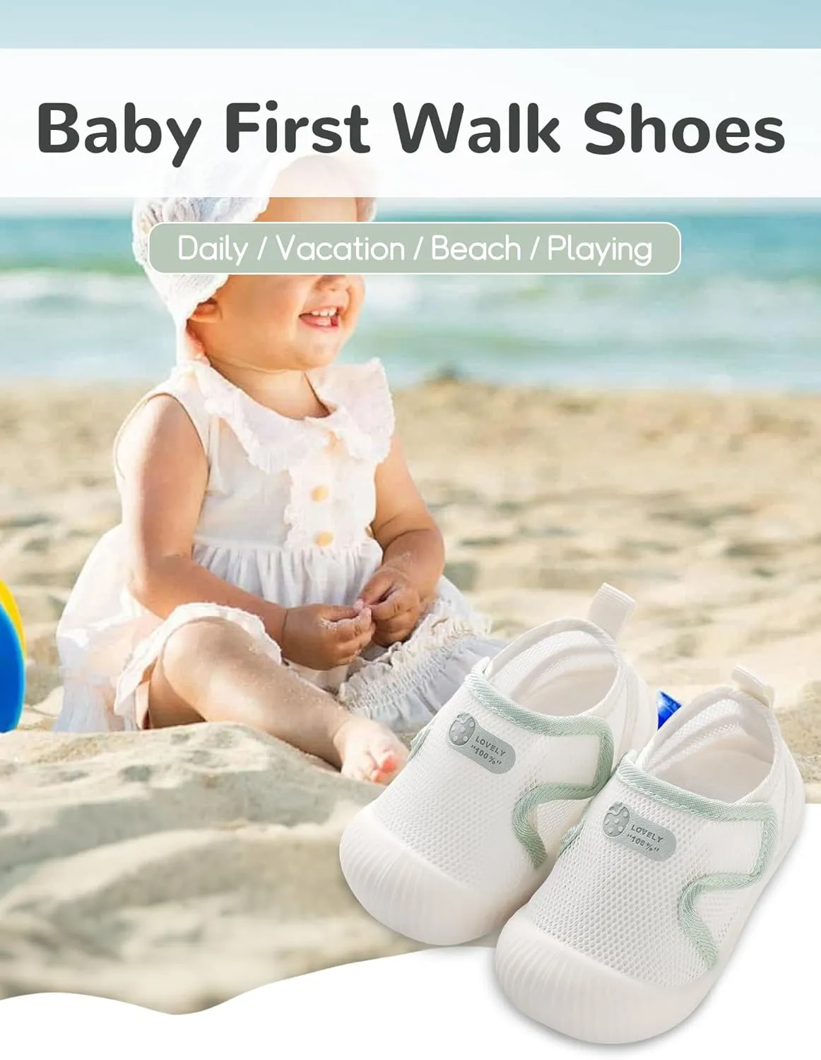 Baby Boys Girls Breathable Non-Skid Shoes First Walking Shoes Soft Rubber Sole Slipper Sneaker
