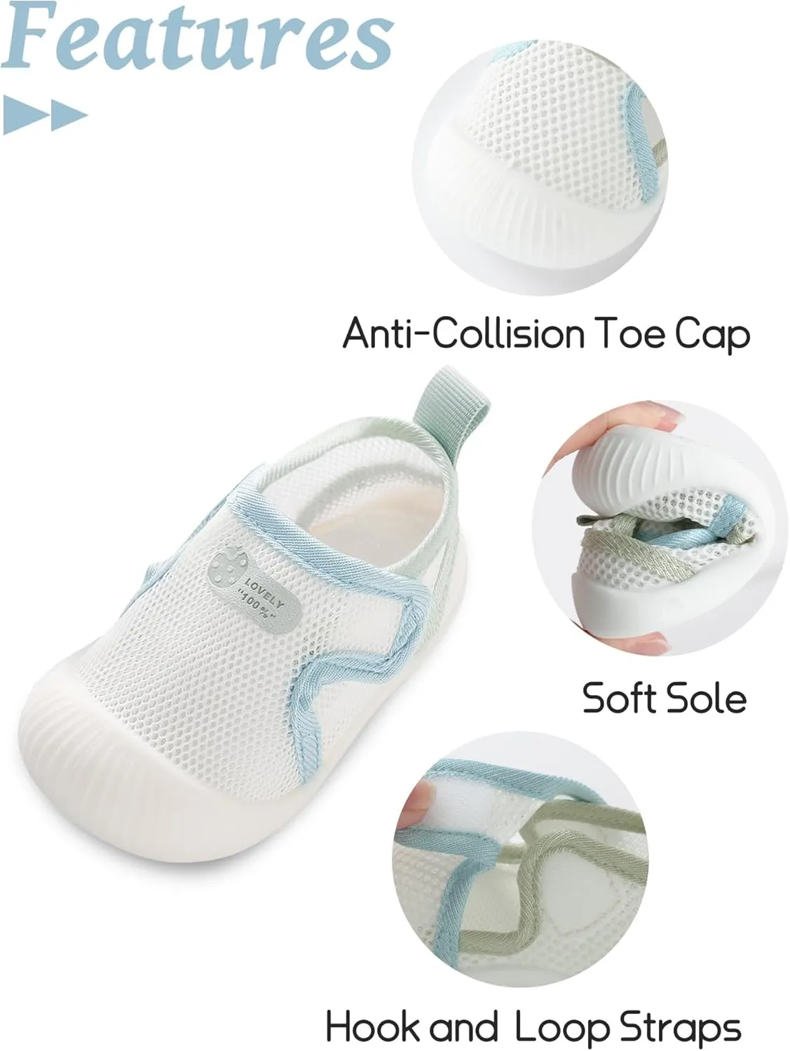 Baby Boys Girls Breathable Non-Skid Shoes First Walking Shoes Soft Rubber Sole Slipper Sneaker