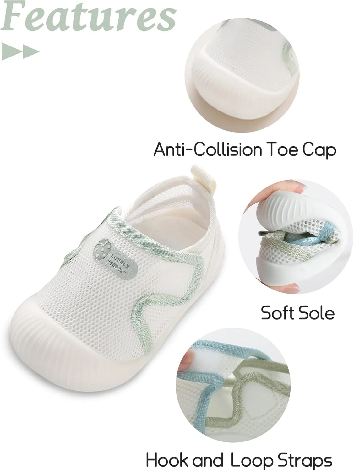 Baby Boys Girls Breathable Non-Skid Shoes First Walking Shoes Soft Rubber Sole Slipper Sneaker
