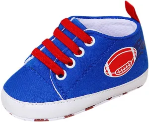 Baby Boys Girls Cartoon Rugby Print Shoes Mesh Breathable Non-Slip Casual Sport Canvas Shoes