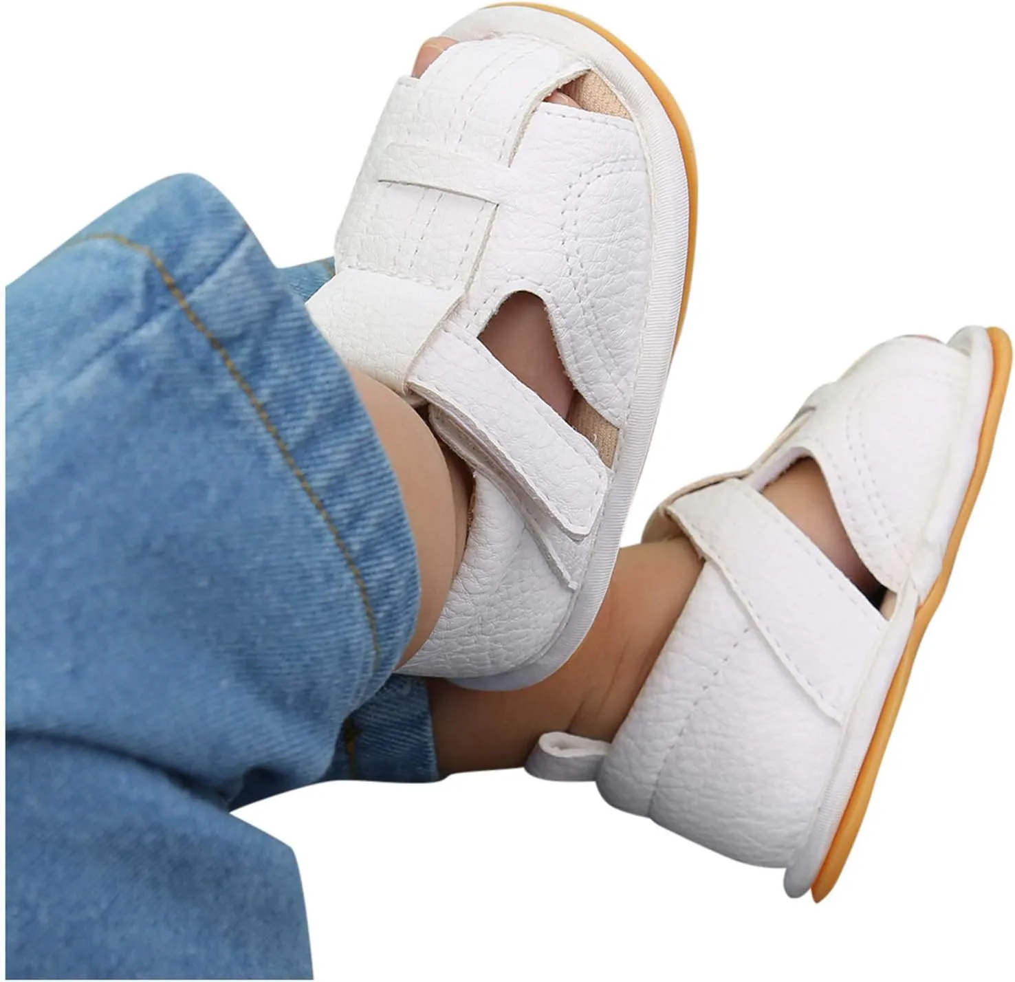 Baby Boys Girls Cotton Shoes Toddler Flat Bottom Non-Slip Soft Walking Sandals Slip-on Style Shoes