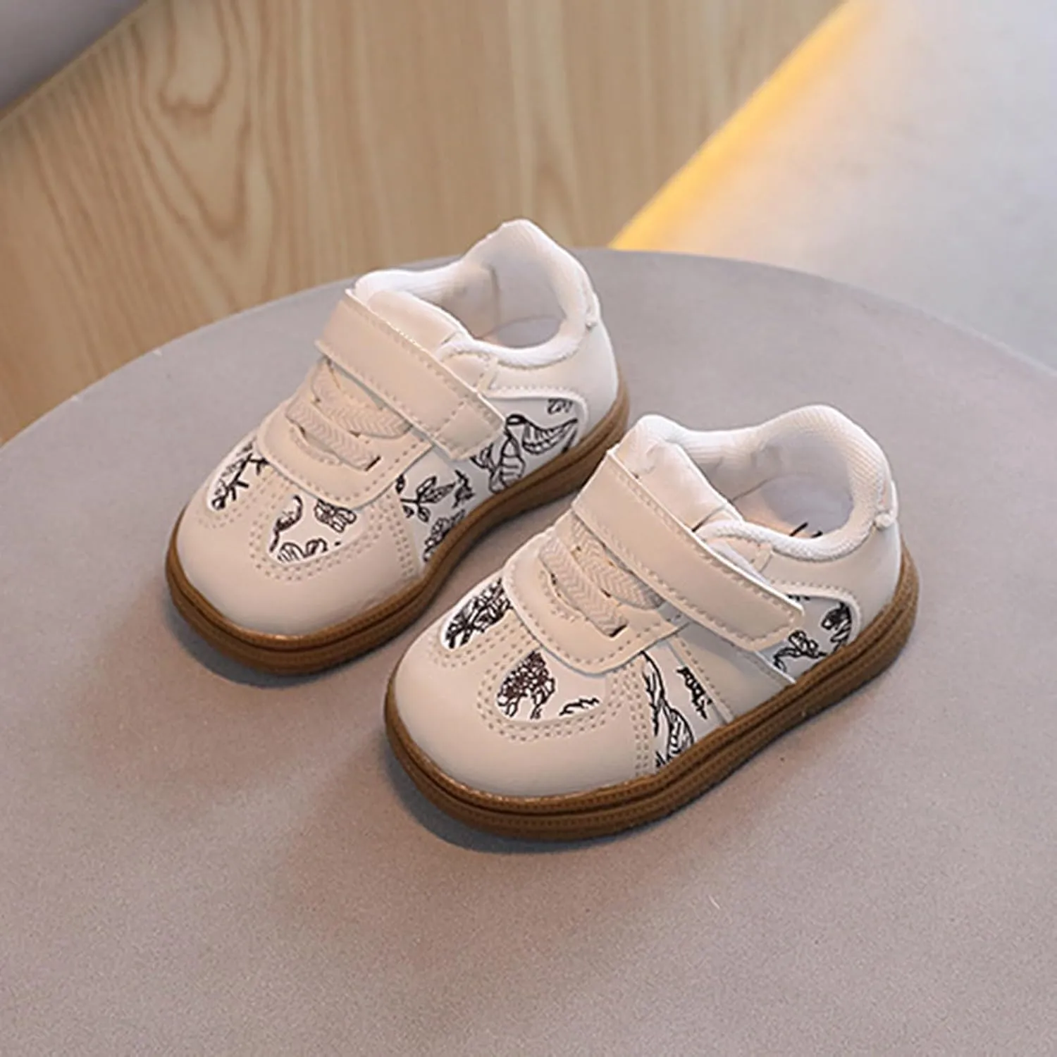 Baby Boys Girls High Top Ankle PU Leather Sneakers Soft Rubber Sole Infant Newborn Anti-Slip Wedding Dress Shoes