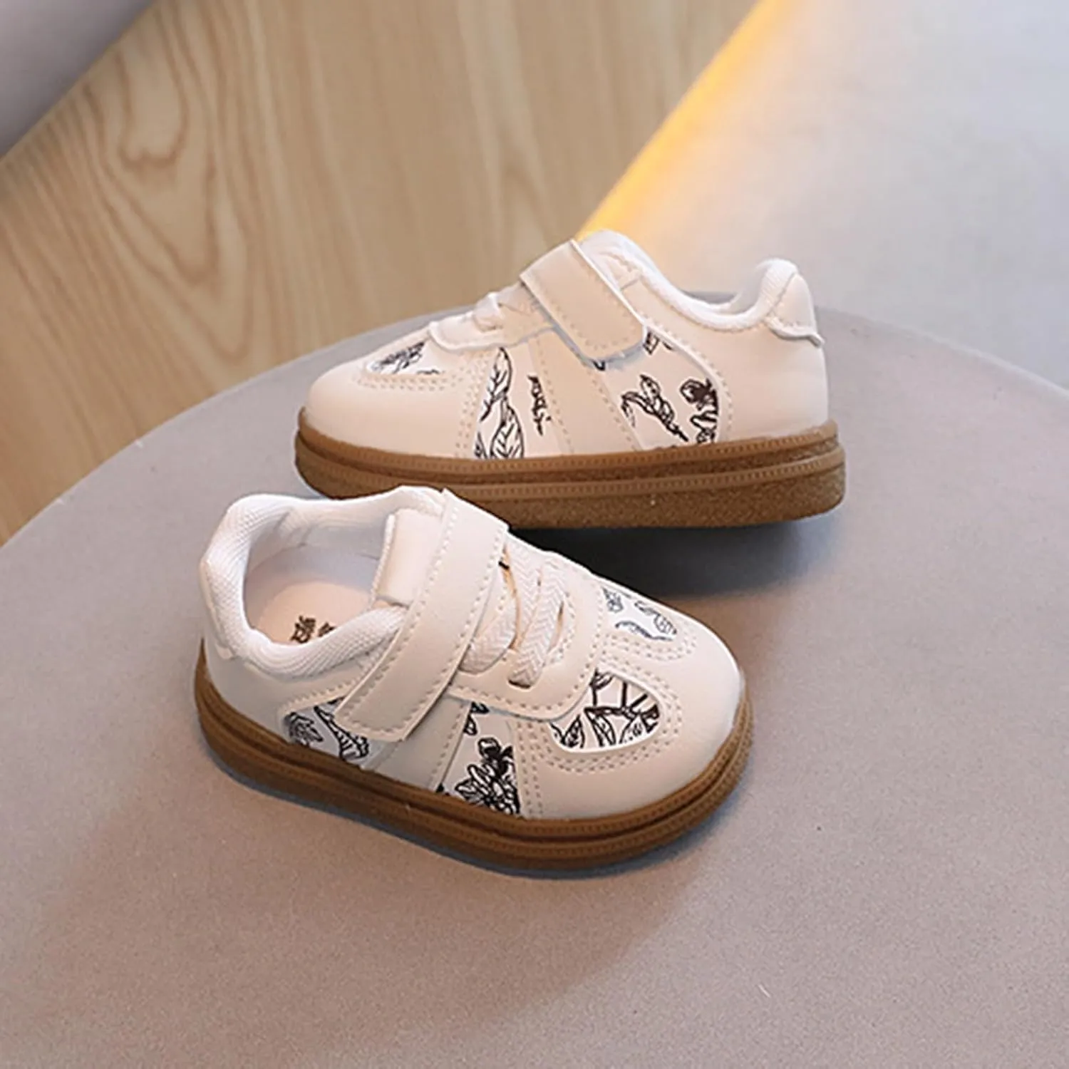 Baby Boys Girls High Top Ankle PU Leather Sneakers Soft Rubber Sole Infant Newborn Anti-Slip Wedding Dress Shoes