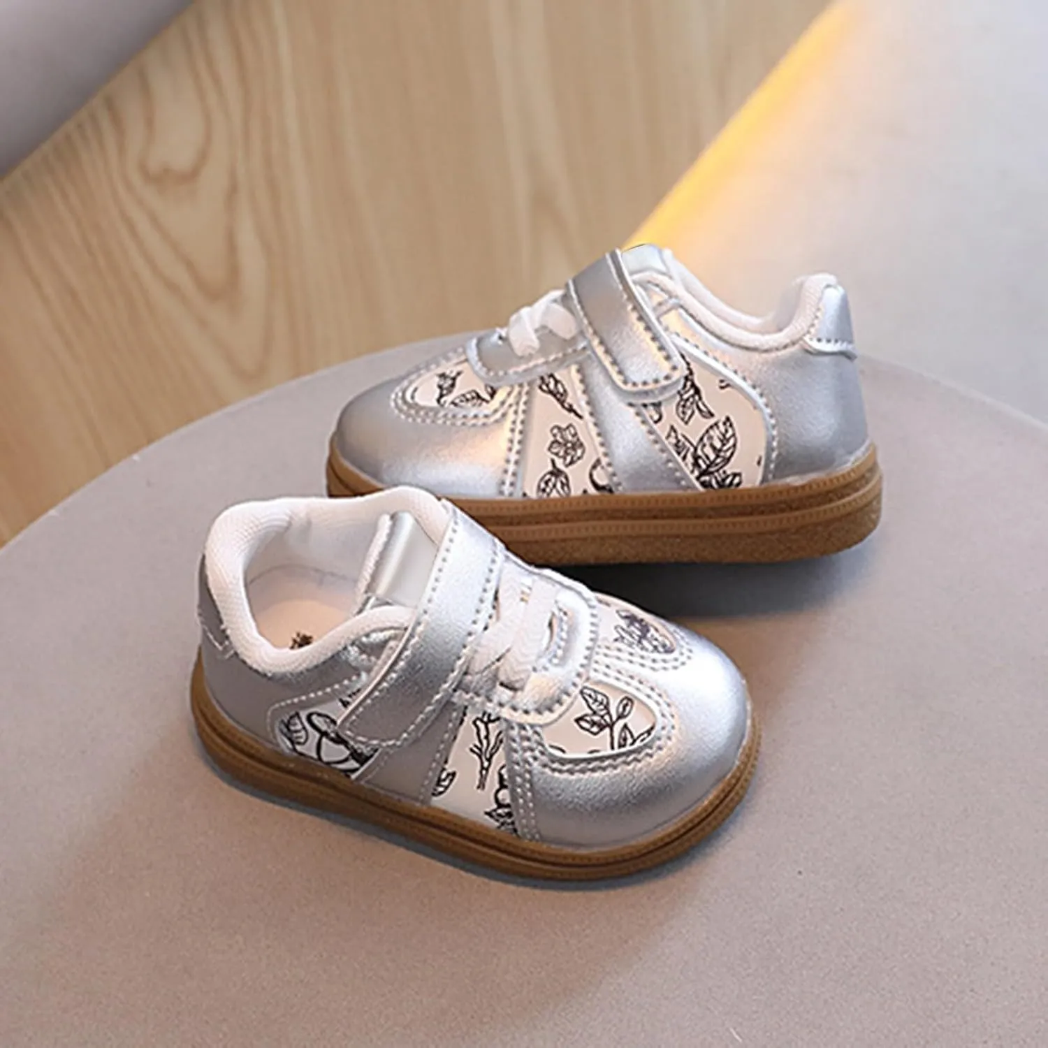 Baby Boys Girls High Top Ankle PU Leather Sneakers Soft Rubber Sole Infant Newborn Anti-Slip Wedding Dress Shoes