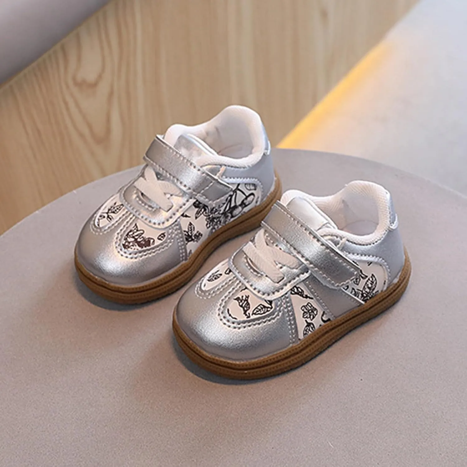 Baby Boys Girls High Top Ankle PU Leather Sneakers Soft Rubber Sole Infant Newborn Anti-Slip Wedding Dress Shoes