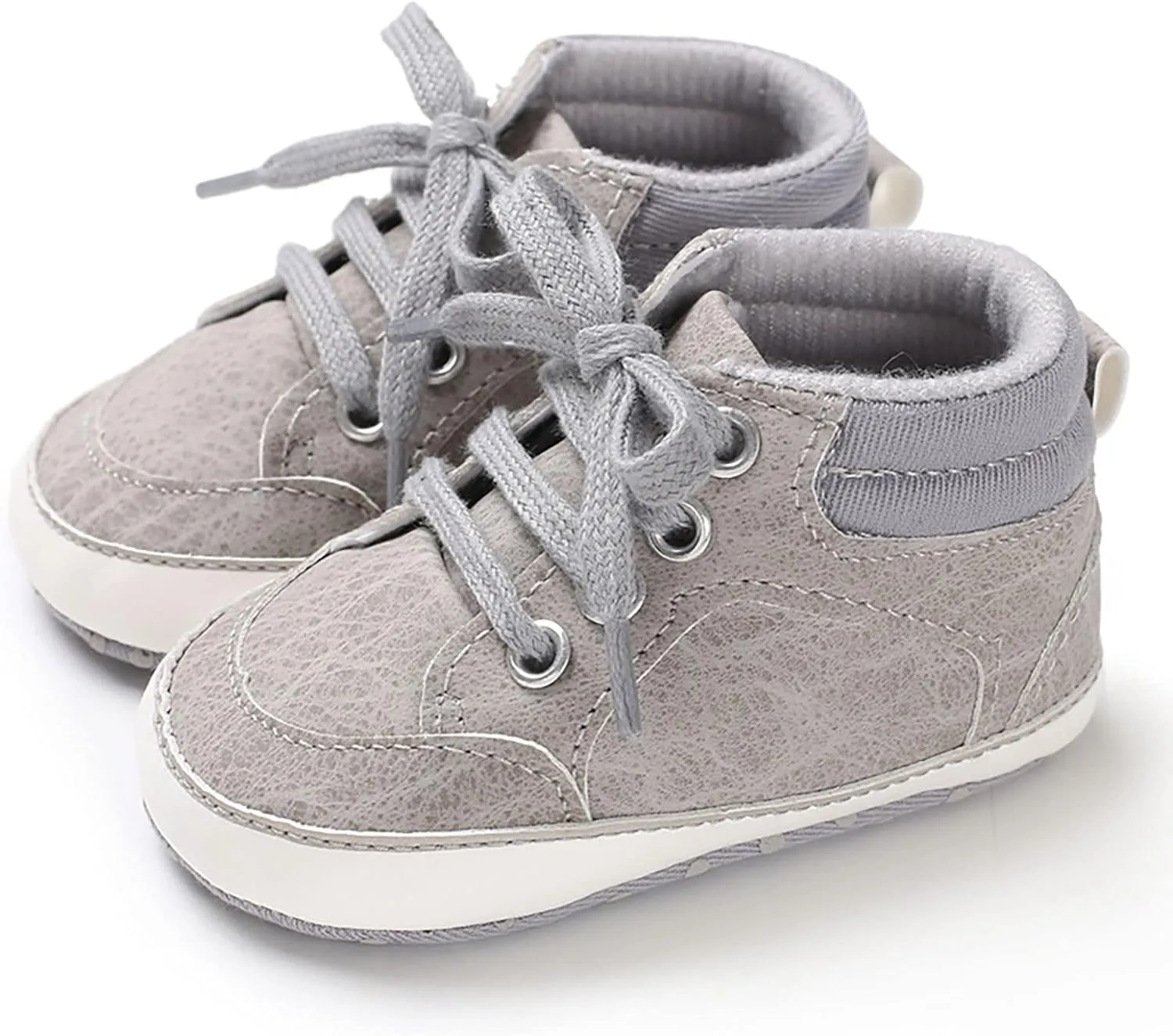 Baby Boys Girls High Top Sneakers Soft Soles Anti Slip Ankle Shoes Infant Toddler Flat Bottom First Walking Shoes