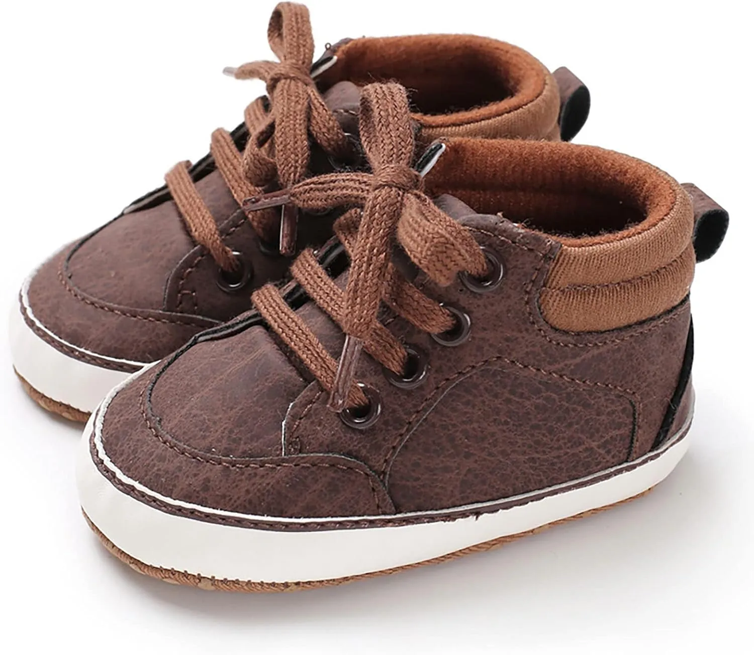 Baby Boys Girls High Top Sneakers Soft Soles Anti Slip Infant Ankle Shoes Toddler Prewalker First Walking Shoes