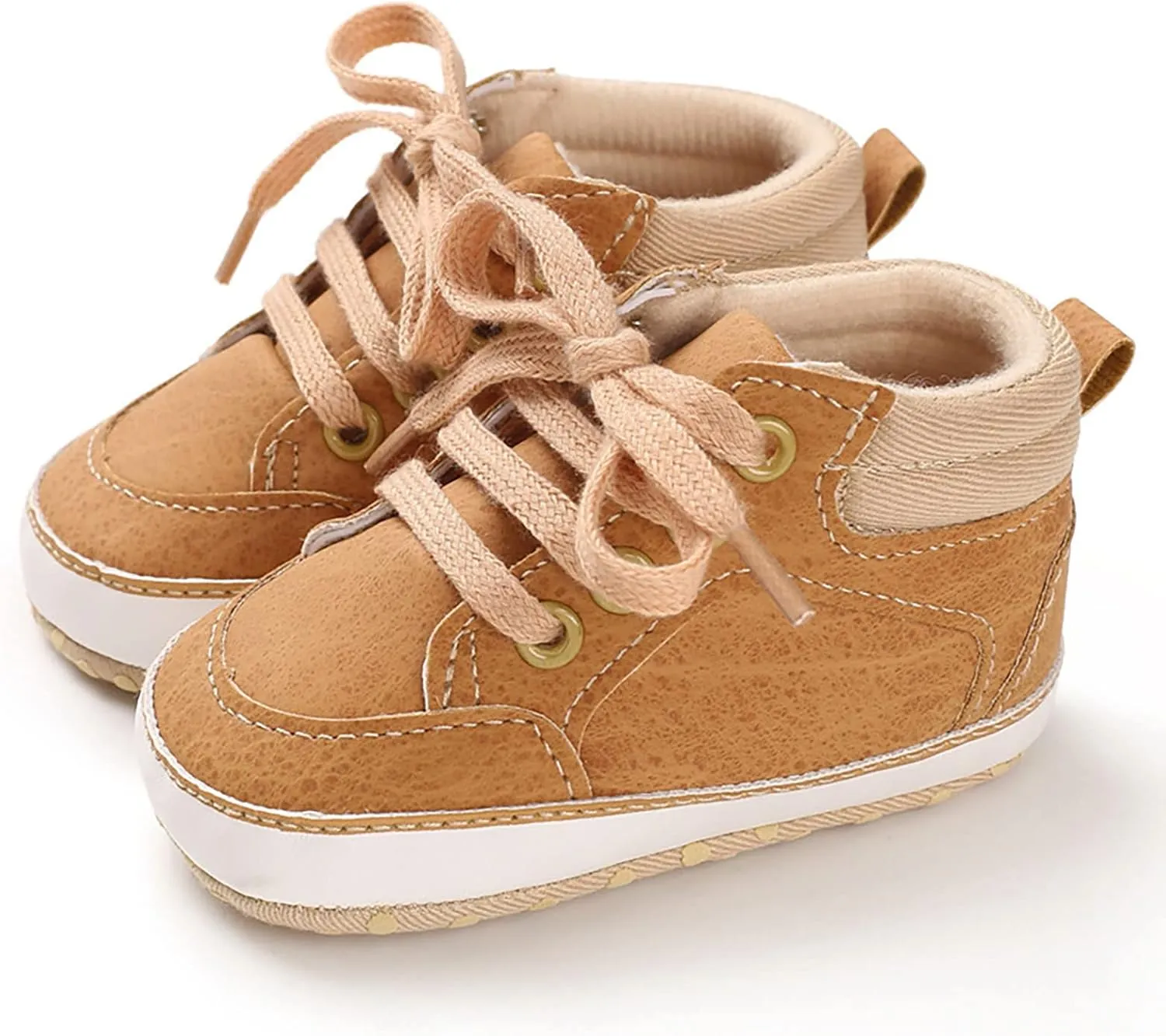 Baby Boys Girls High Top Sneakers Soft Soles Anti Slip Infant Ankle Shoes Toddler Prewalker First Walking Shoes