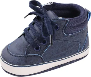 Baby Boys Girls High Top Sneakers Soft Soles Anti Slip Infant Ankle Shoes Toddler Prewalker First Walking Shoes