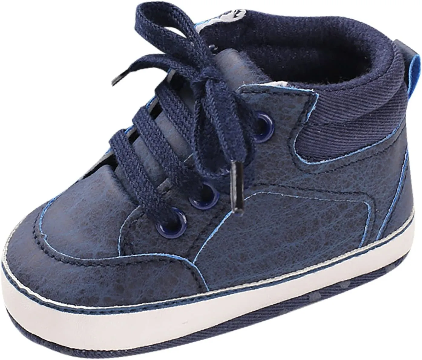 Baby Boys Girls High Top Sneakers Soft Soles Anti Slip Infant Ankle Shoes Toddler Prewalker First Walking Shoes