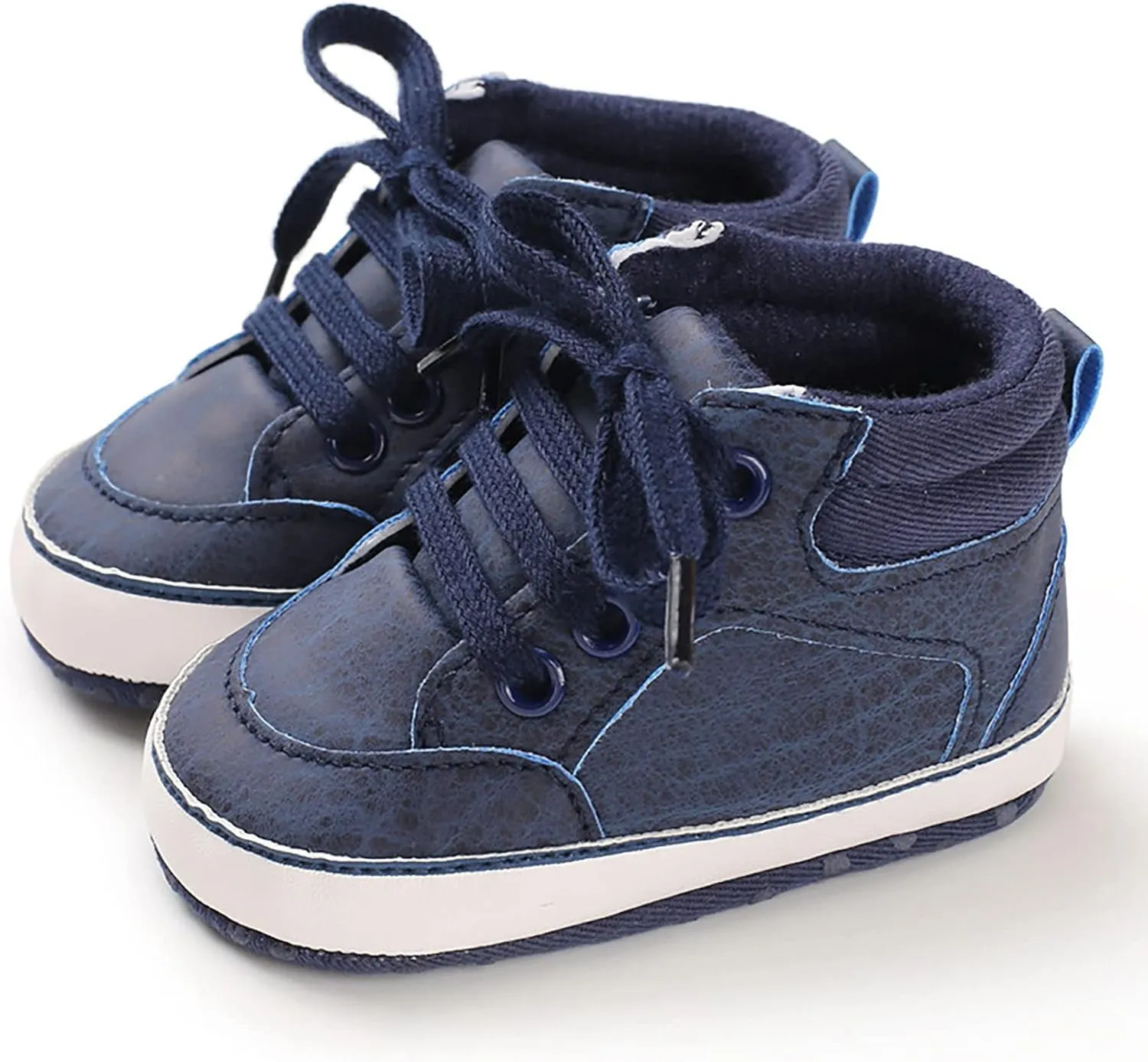Baby Boys Girls High Top Sneakers Soft Soles Anti Slip Infant Ankle Shoes Toddler Prewalker First Walking Shoes