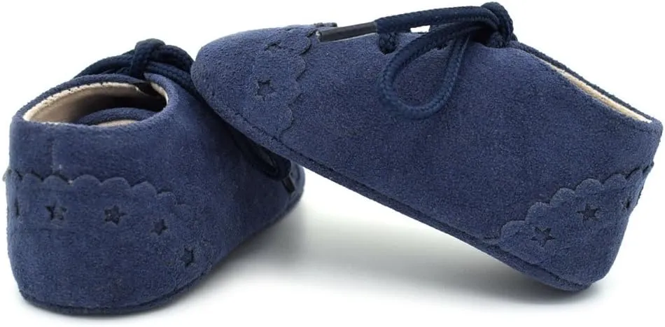 Baby Boys Girls Lace Up Suede Boots Sneakers Soft Rubber Sole Infant Newborn Oxford Anti-Slip Toddler Dress Shoes