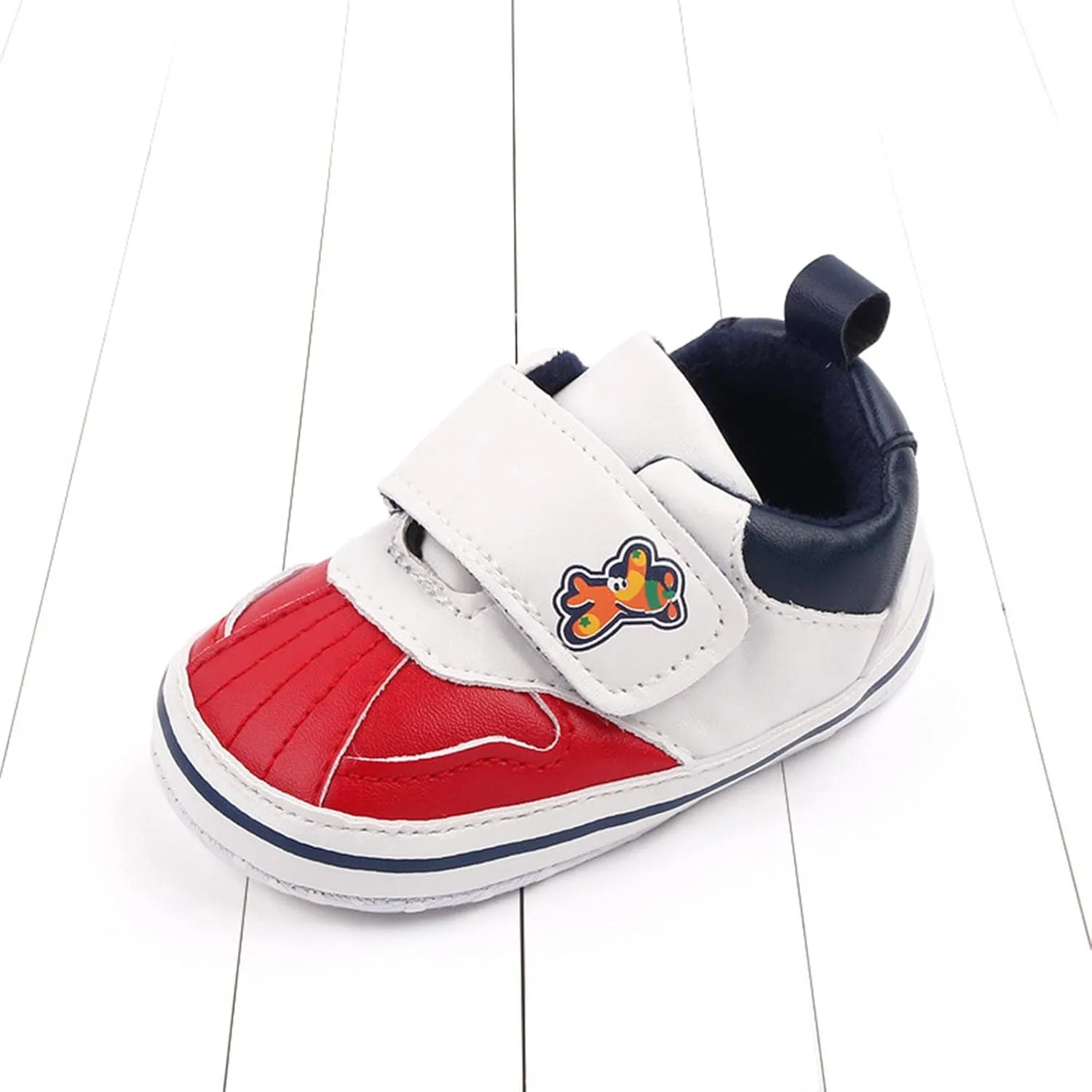 Baby Boys Girls Leather Pre-Walking Sneakers Toddler Anti-Slip Soft Sole Infant Lightweight First Step Flat Shoes