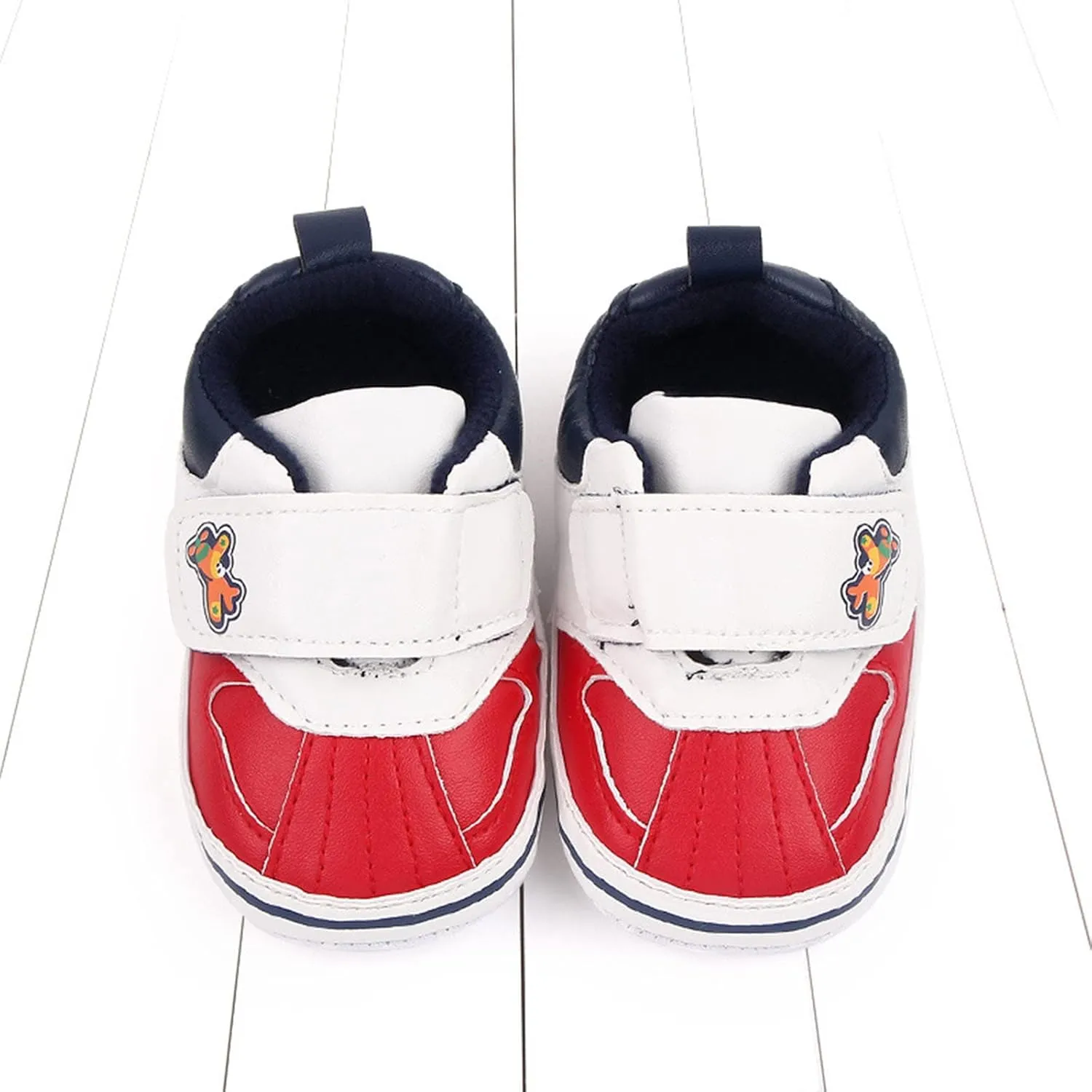 Baby Boys Girls Leather Pre-Walking Sneakers Toddler Anti-Slip Soft Sole Infant Lightweight First Step Flat Shoes