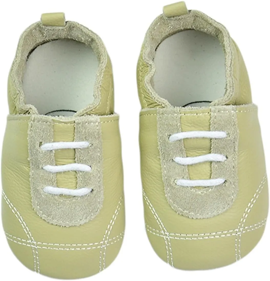 Baby Boys Girls occasin Slippers, Soft Sole Leather Anti-Slip Walking rib Shoes for Infant House Shoes for Boys