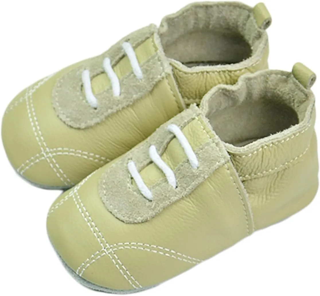 Baby Boys Girls occasin Slippers, Soft Sole Leather Anti-Slip Walking rib Shoes for Infant House Shoes for Boys