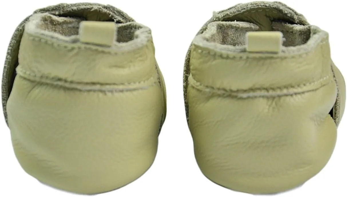 Baby Boys Girls occasin Slippers, Soft Sole Leather Anti-Slip Walking rib Shoes for Infant House Shoes for Boys