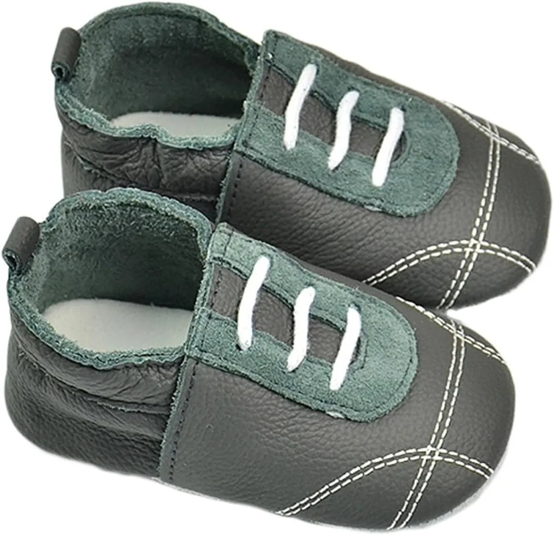 Baby Boys Girls occasin Slippers, Soft Sole Leather Anti-Slip Walking rib Shoes for Infant Toddler Pre-alker