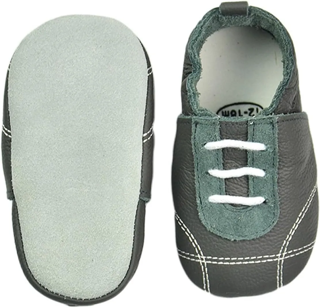 Baby Boys Girls occasin Slippers, Soft Sole Leather Anti-Slip Walking rib Shoes for Infant Toddler Pre-alker