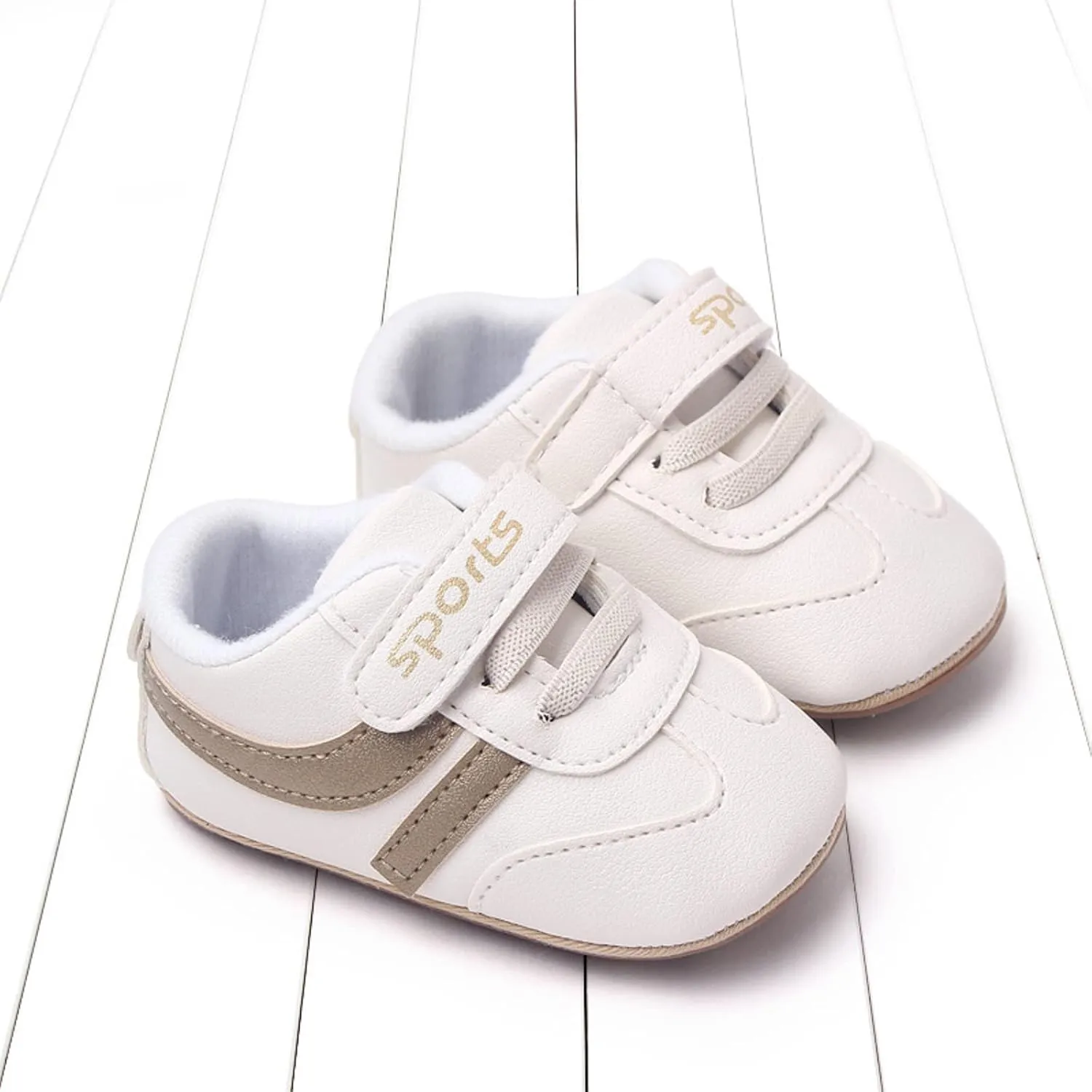 Baby Boys Girls Pu Leather Sneakers Soft Rubber Sole Lace Up xford Soccer Infant Crib Toddler Waler Shoes