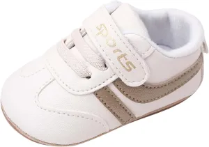 Baby Boys Girls Pu Leather Sneakers Soft Rubber Sole Lace Up xford Soccer Infant Crib Toddler Waler Shoes