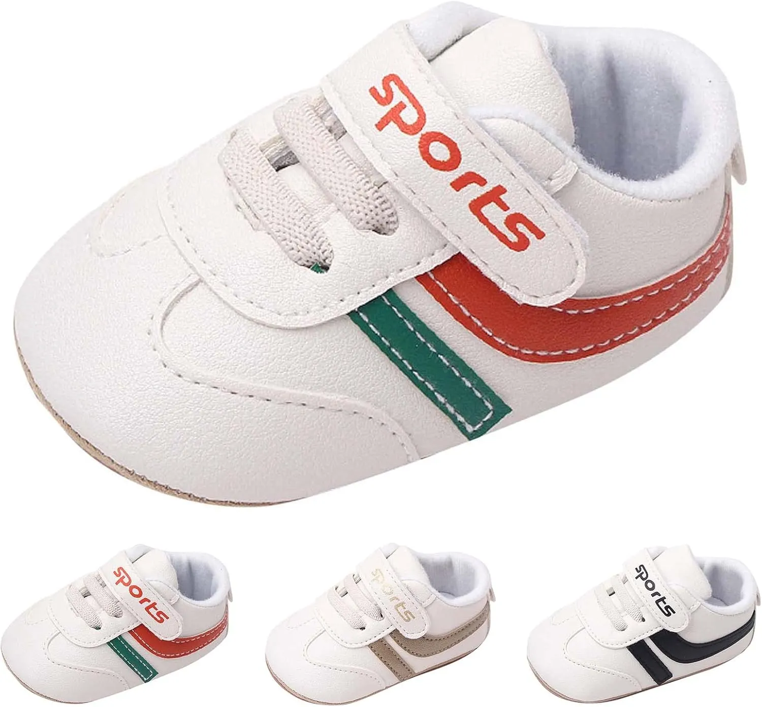 Baby Boys Girls Pu Leather Sneakers Soft Rubber Sole Lace Up xford Soccer Infant Crib Toddler Waler Shoes