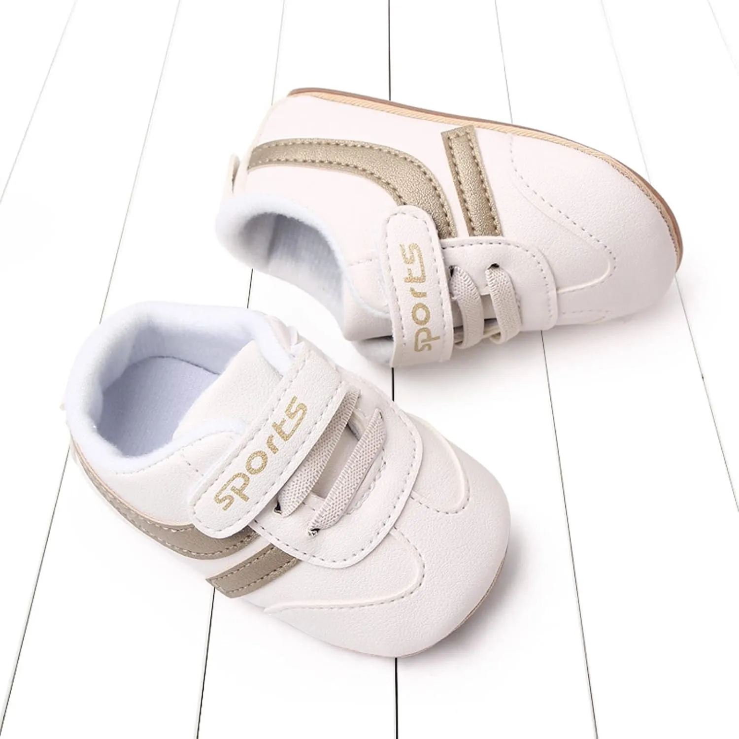 Baby Boys Girls Pu Leather Sneakers Soft Rubber Sole Lace Up xford Soccer Infant Crib Toddler Waler Shoes